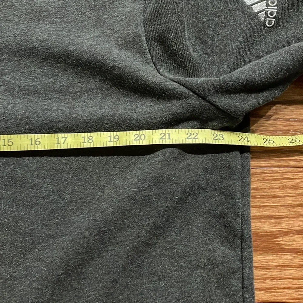 ADIDAS MENS quarter zip pull over sweatshirt / terry inside grey / blk XL